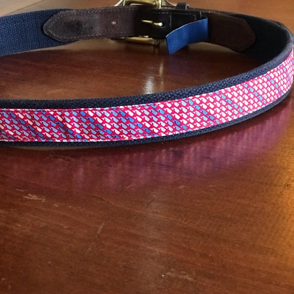 Mens Vineyard Vines Patriotic Leather Whale Belt 34 🐳  🇺🇸 - Picture 3 of 6